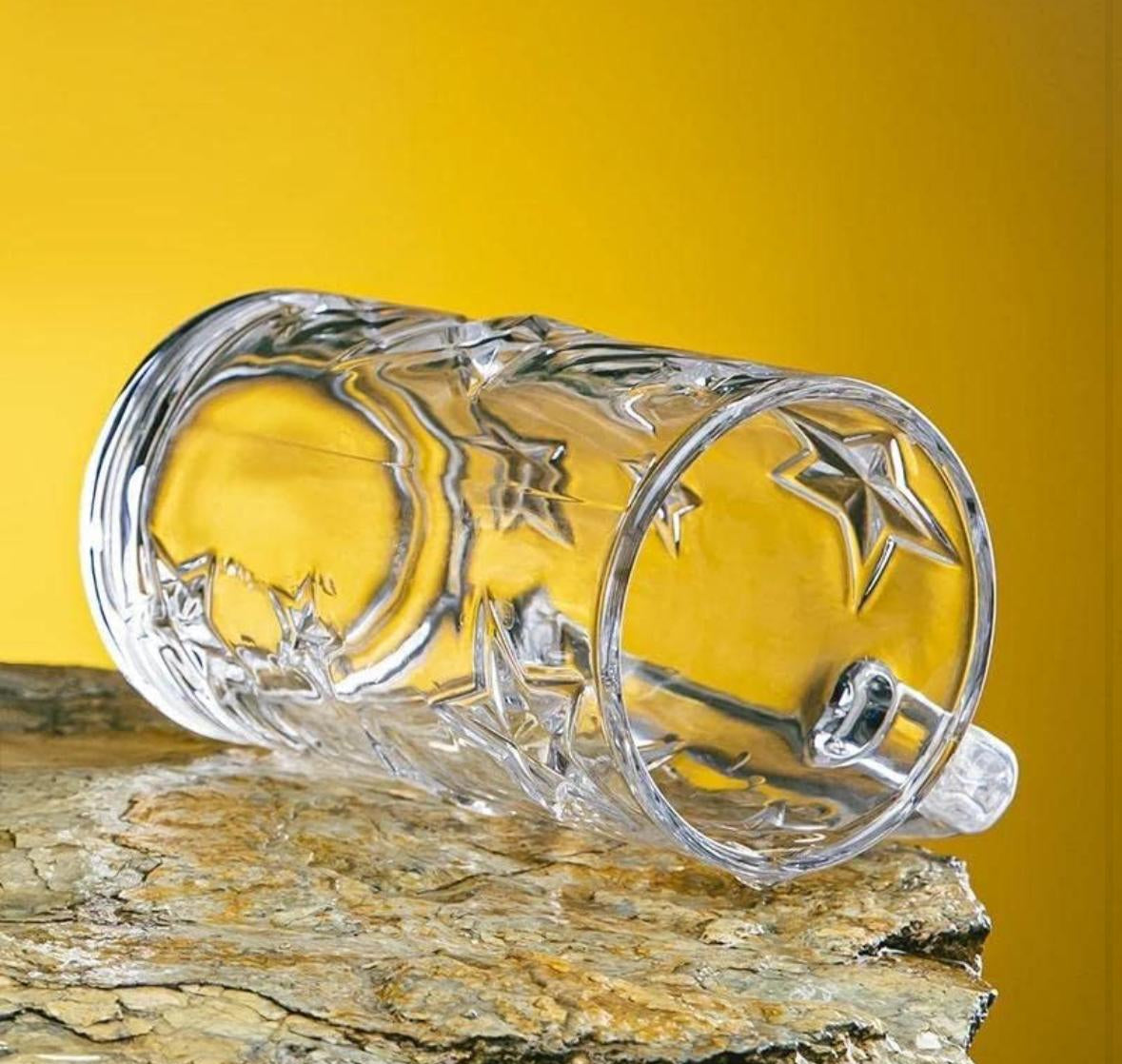 Drinking Mugs (Pack of 2) 500 ml for water, cold drinks, milk shakes, lassi glass bear glass
