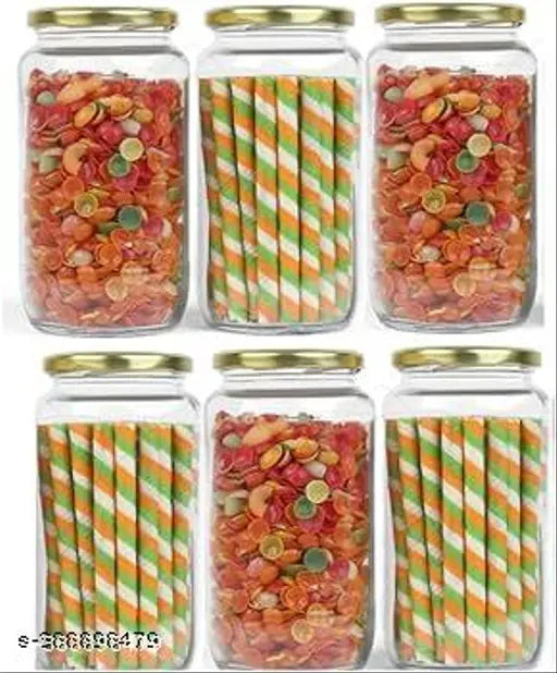 Saar Homes 1000 ml Kitchen Storage jar for Grocery like pulses, salt , dryfruits, Nuts, Condiments Pac of 6