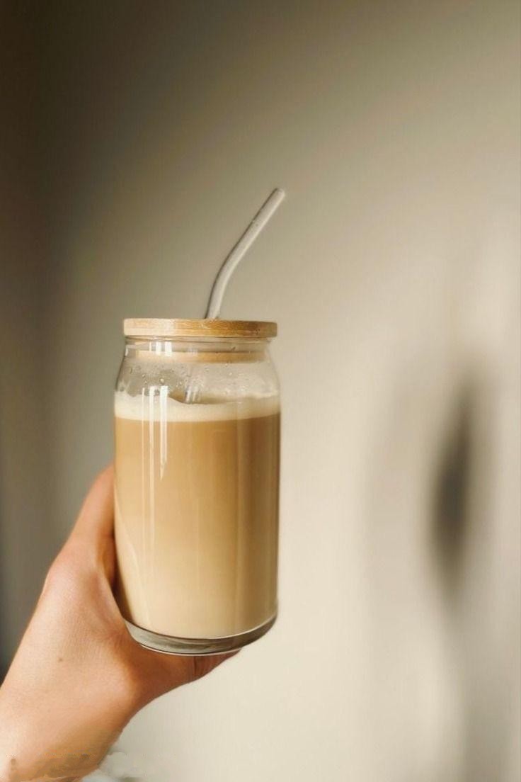 SH Coffee, Juic, Soft drink tumbler with straw and wooden lid (Pack of 2)