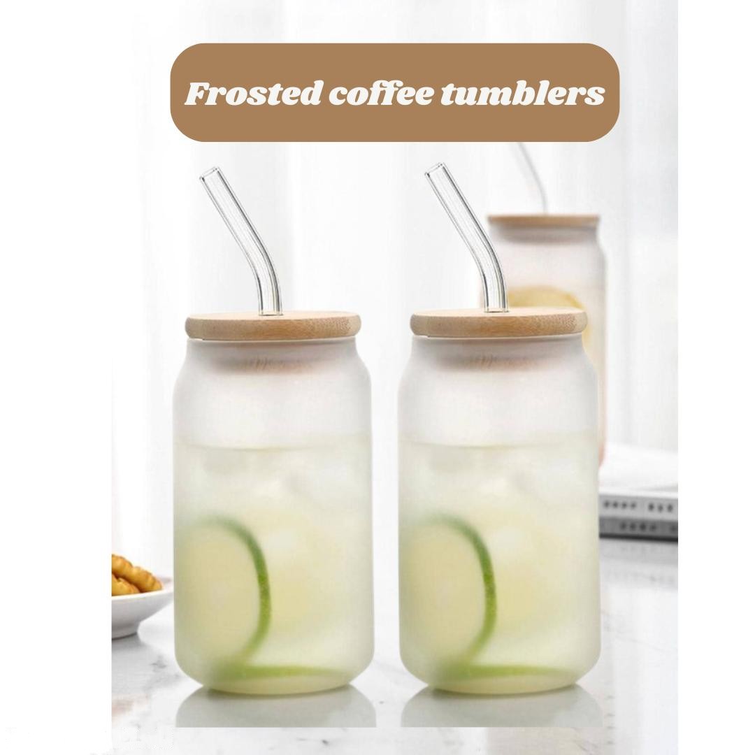Frosted tumbler pack of 2 | Frosted glass for coffee, ice tea, milk shakes, smoothies etc and many more
