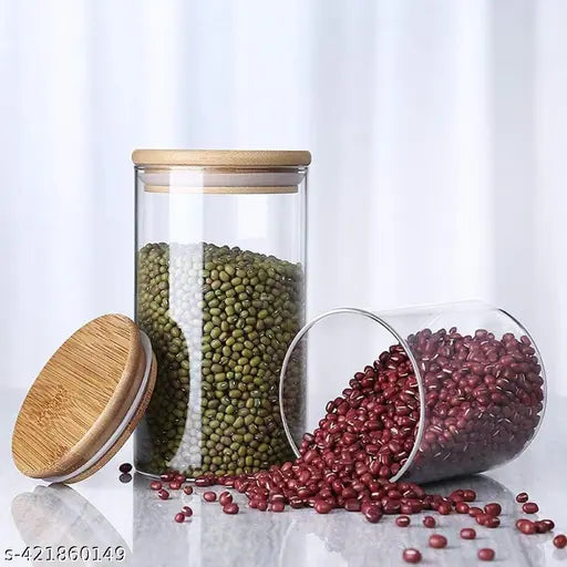 SH Borosilicate jar 1050 ml for storing pulses , dry fruits, salts etc (Pack of 1)