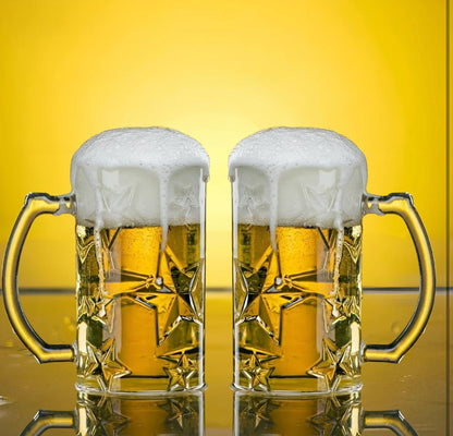 Drinking Mugs (Pack of 2) 500 ml for water, cold drinks, milk shakes, lassi glass bear glass