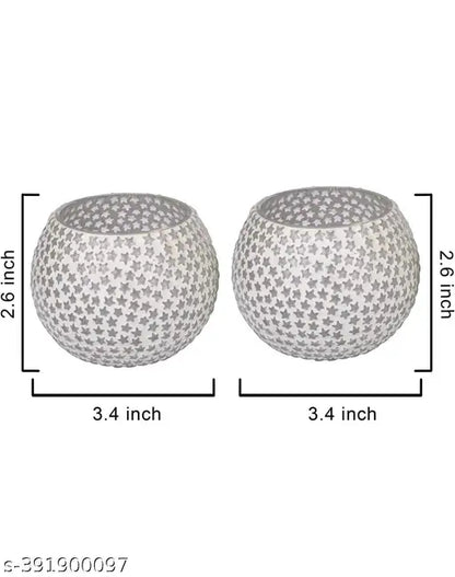 Saar Homes Mosaic Tealight Candle with FREE 8 Candle inside (Pack of 2)