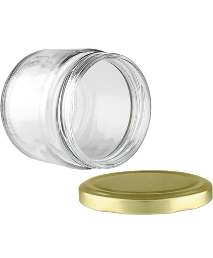 round glass jar 200 ml for spices, nuts, tea-coffee (pack of 12)