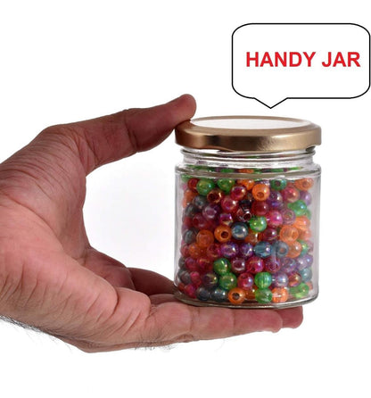 round glass jar 200 ml for spices, nuts, tea-coffee (pack of 12)