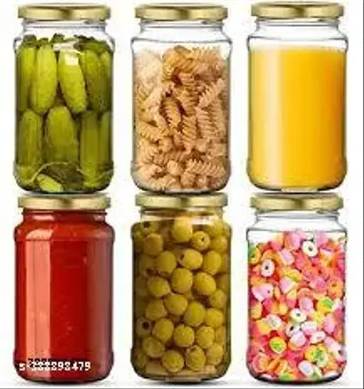 Saar Homes 1000 ml Kitchen Storage jar for Grocery like pulses, salt , dryfruits, Nuts, Condiments Pac of 6