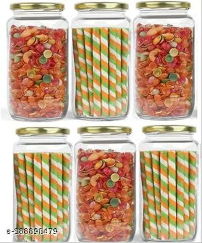 Saar Homes 1000 ml Kitchen Storage jar for Grocery like pulses, salt , dryfruits, Nuts, Condiments Pac of 6