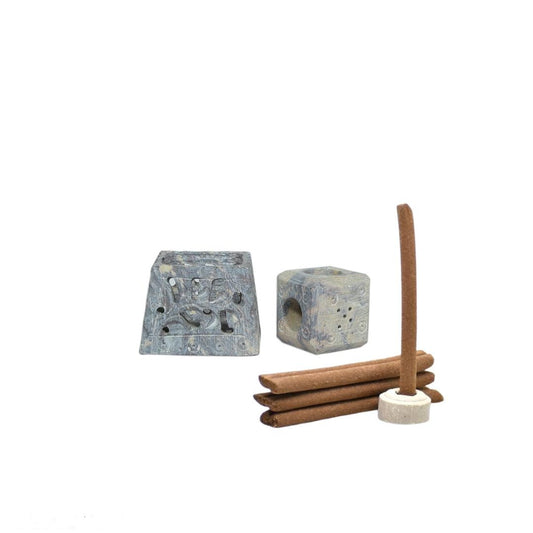 Saar Homes Marble Agarbatti Stand | Marble Candle Holder | Incense Stick Holder | FREE Incense Inside | Home Decor | Puja Essentials | Gifting | Mandir Decor