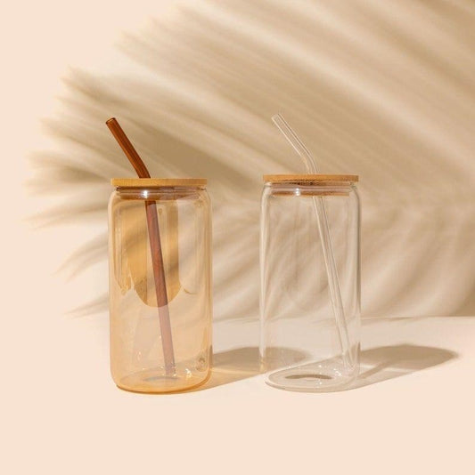 SH Coffee, Juic, Soft drink tumbler with straw and wooden lid (Pack of 2)